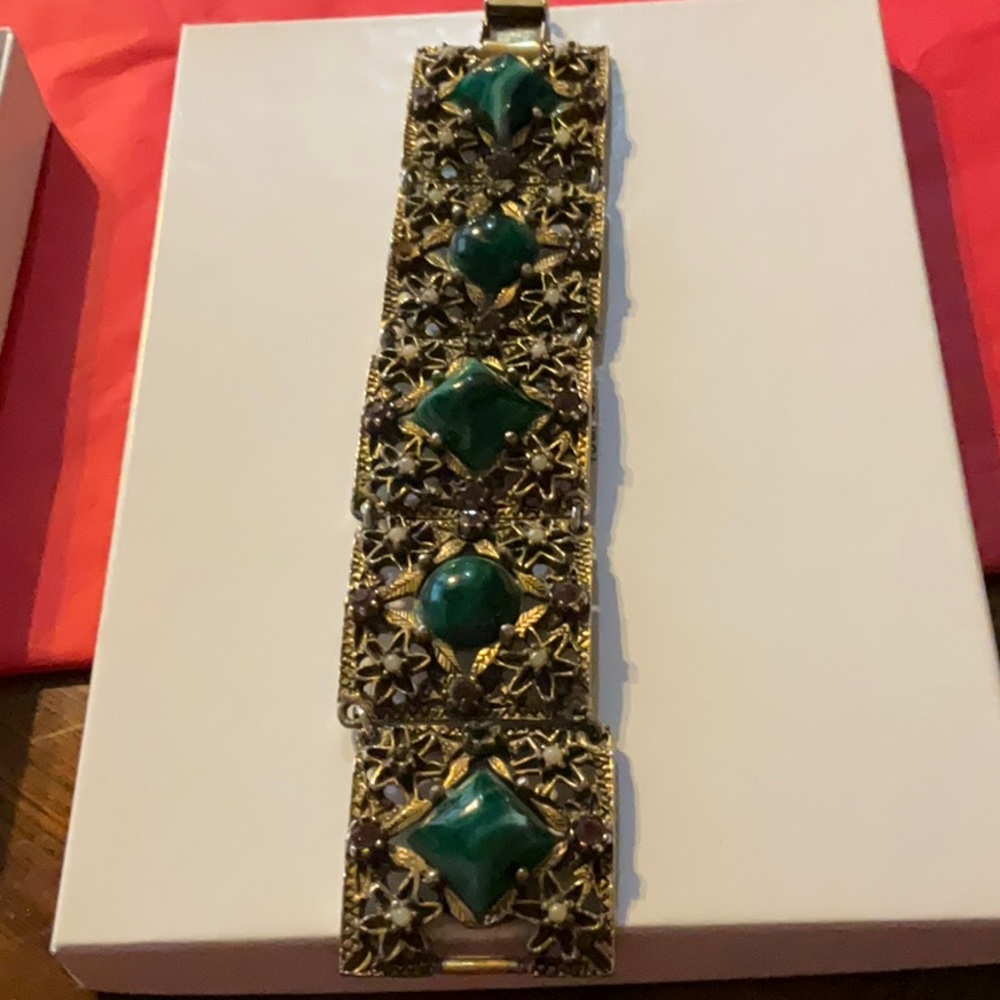 Vintage Selro-Like Panel Link Bracelet Set